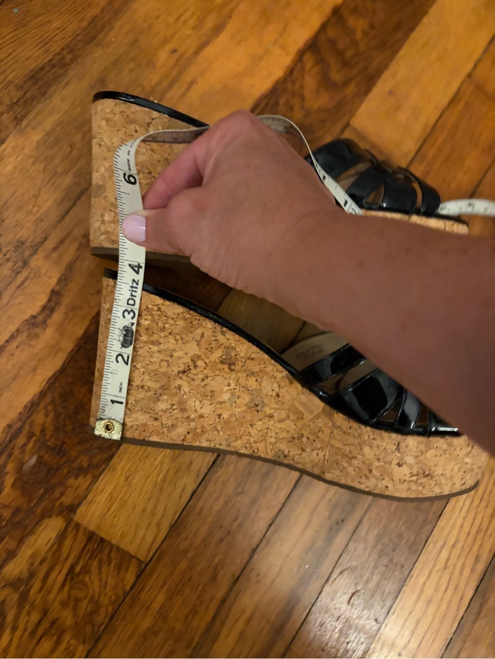 KATE SPADE Women’s Black Patent Cork Wedge slide Sandal 8.5 platform sexy! - Picture 4 of 17
